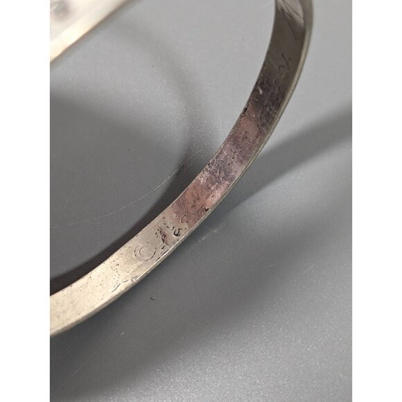Basic Spirit Canada Pewter Bangle Bracelet Love you Moon And Back 8 inch - Picture 6 of 10
